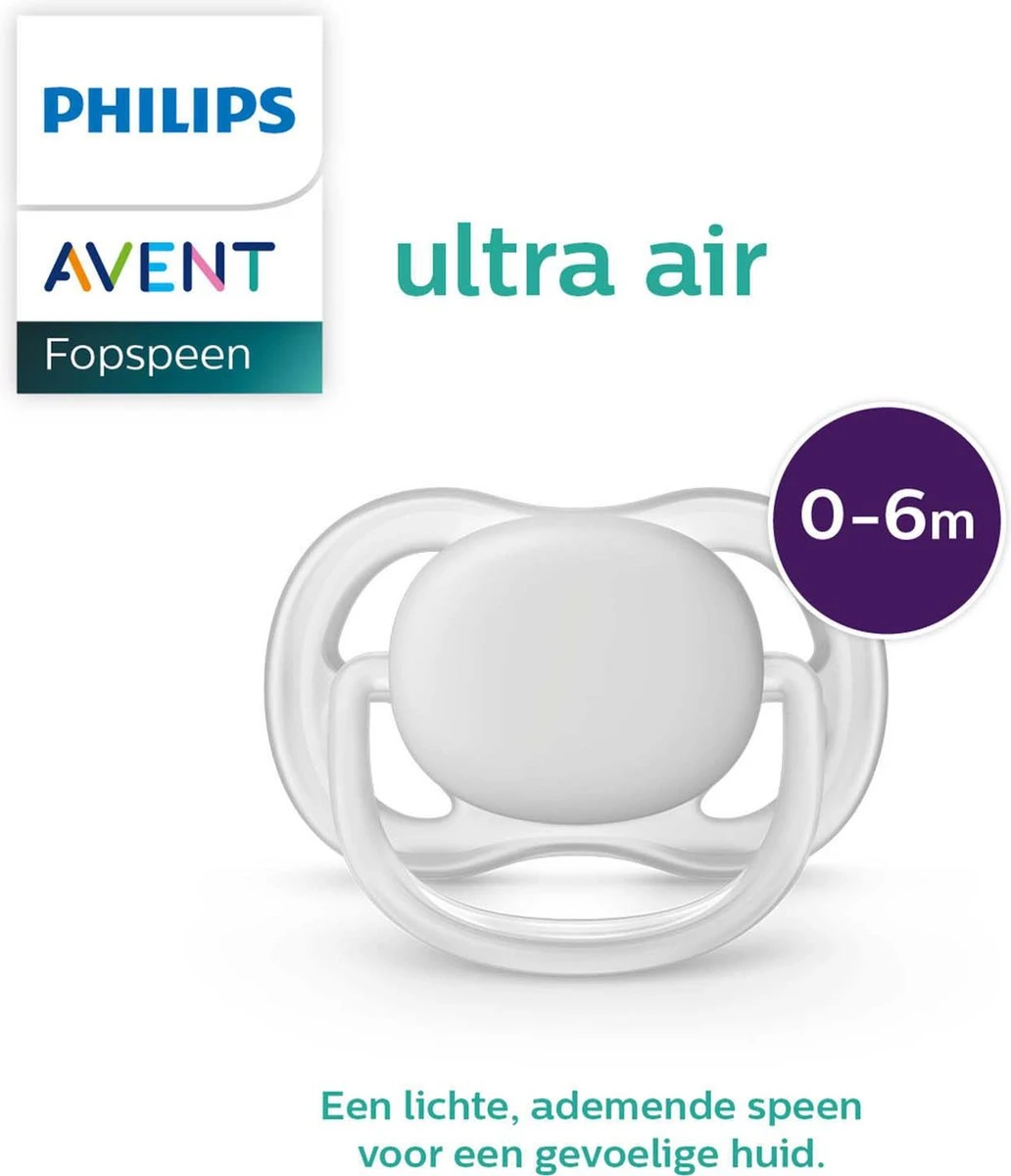 Philips Avent Ultra Air SCF080/02 - Fopspeen - 0-6 Maanden - 2 Stuks 6 Philips Avent Ultra Air SCF080/02 - Fopspeen - 0-6 Maanden - 2 Stuks - Afbeelding 4