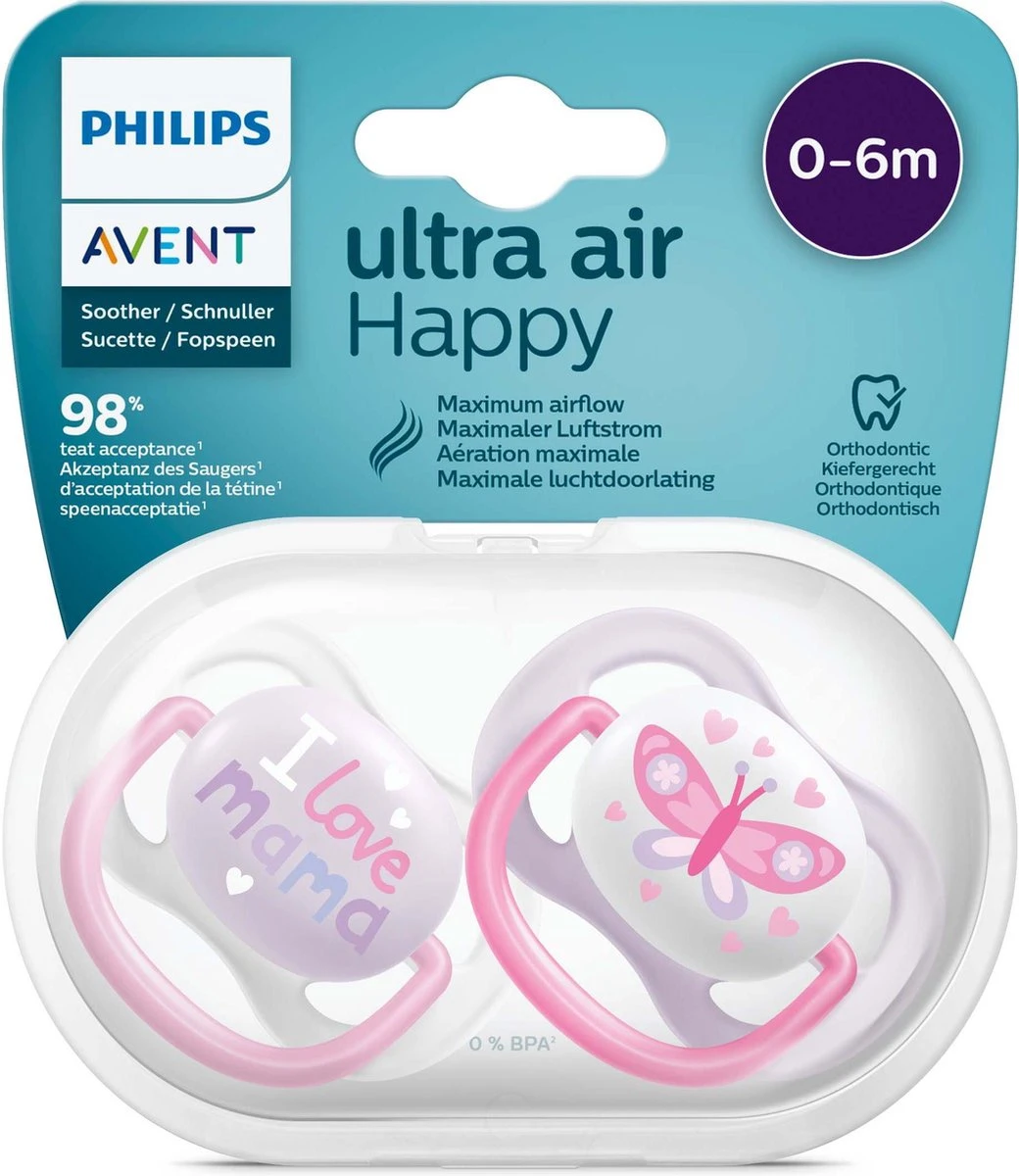 Philips Avent Ultra Air SCF080/02 - Fopspeen - 0-6 Maanden - 2 Stuks 9 Philips Avent Ultra Air SCF080/02 - Fopspeen - 0-6 Maanden - 2 Stuks - Afbeelding 7