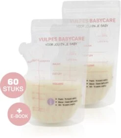 Vulpes BabyCare® Moedermelk Bewaarzakjes Met Schenktuit - Extra Groot - 250 Ml - 60 Stuks - Borstvoeding Bewaarzakje - Borstvoeding Zakjes - BPA Vrij - Incl. E-book