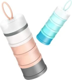 Merkloos Melkpoeder Toren - Melkpoeder Doseerdoosjes - Babyvoeding - Bewaarbakjes - Schenktuit - BPA Vrij - Meenemen En Bewaren - Dispenser - Melkpoeder - Snacks - 4 Laags - Family Favorites - Kraamcadeau - BLAUW