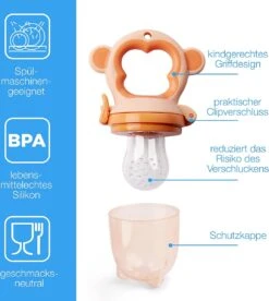 2 Fruitspenen Aap Voor Baby & Peuter + 6 Siliconen Spenen In 3 Maten - Veilig + BPA Vrij -2 Fruitspenen - Fopspeen Fruit Net Fruit Speen Baby Speen Fruit Groente Pap Babyvoeding -Zuigelingenvoeding 1074x1200