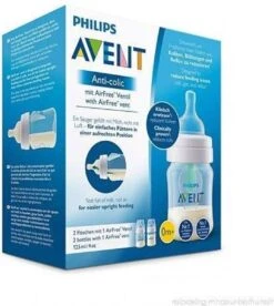 Philips Avent Anti-colic SCF810/24 - Babyfles (125 Ml) Antikrampjes Met AirFree Ventiel - 2 Stuks -Zuigelingenvoeding 1075x1200