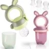 2 Fruit Teats Baby Bunny + 6 Siliconen Spenen In 3 Maten + 1 Baby Tandenborstel - BPA-vrije Fopspeen Voor Fruit Groente Pap Babyvoeding (2-Pack+Tandenborstel) -Zuigelingenvoeding 1081x1200 1