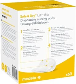 Medela Ultra Thin Zoogcompressen Wegwerp Individueel Verpakt Extra Dun Voor Weinig Hoeveelheden Lekkende Moedermelk - 60 Stuks -Zuigelingenvoeding 1089x1200