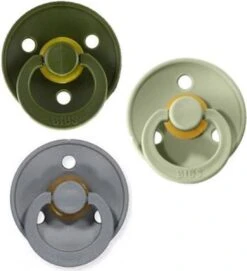BIBS Fopspeen 3 Stuks 6-18 Maanden | Maat 2 | Hunter Green, Sage, Smoke