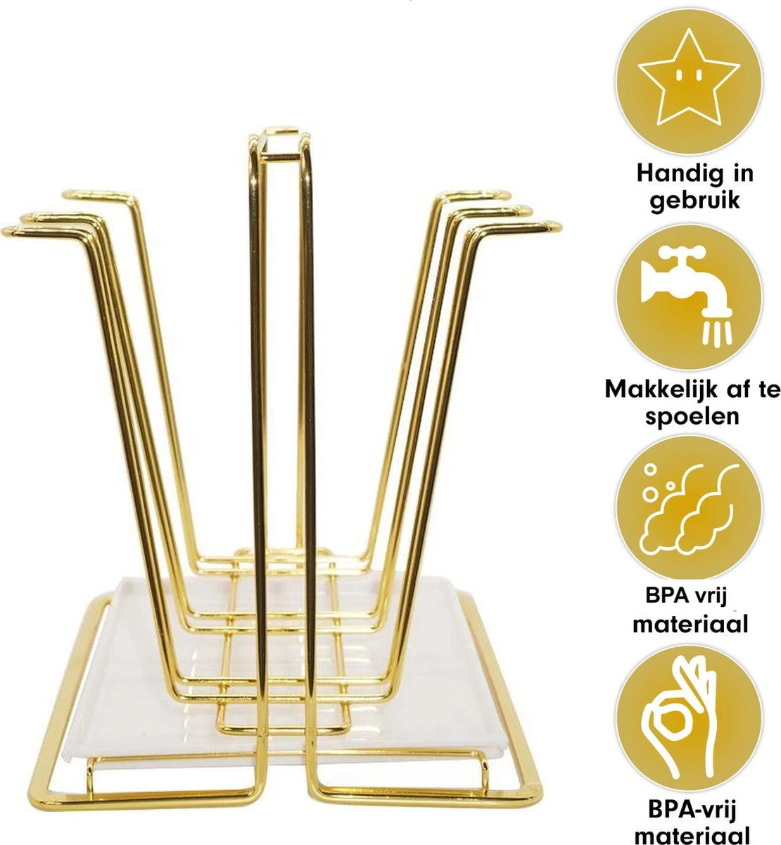 Flessenrek - Droogrek Babyfles - Flessen Rek Baby - Flessendroogrek Met Opvangbak - Afdruiprek - Afwasrek - Flessenrekje - Lekbak - Égouttoir - Goude Droogrek - Vetalo 7 Flessenrek - Droogrek Babyfles - Flessen Rek Baby - Flessendroogrek Met Opvangbak - Afdruiprek - Afwasrek - Flessenrekje - Lekbak - Égouttoir - Goude Droogrek - Vetalo - Afbeelding 5