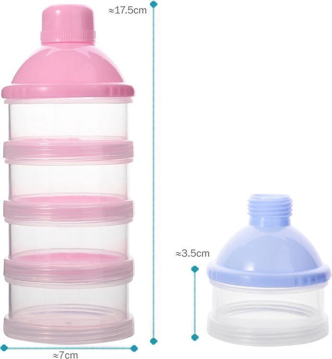 Merkloos Melkpoeder Doseerdoosje - Set Van 2 - BPA Vrij - Roze - 4 Lagen -Melkpoeder Toren - Babypoeder Bewaarbakje - Reisbox - Dispenser - Poedertoren 4 Merkloos Melkpoeder Doseerdoosje - Set Van 2 - BPA Vrij - Roze - 4 Lagen -Melkpoeder Toren - Babypoeder Bewaarbakje - Reisbox - Dispenser - Poedertoren - Afbeelding 2