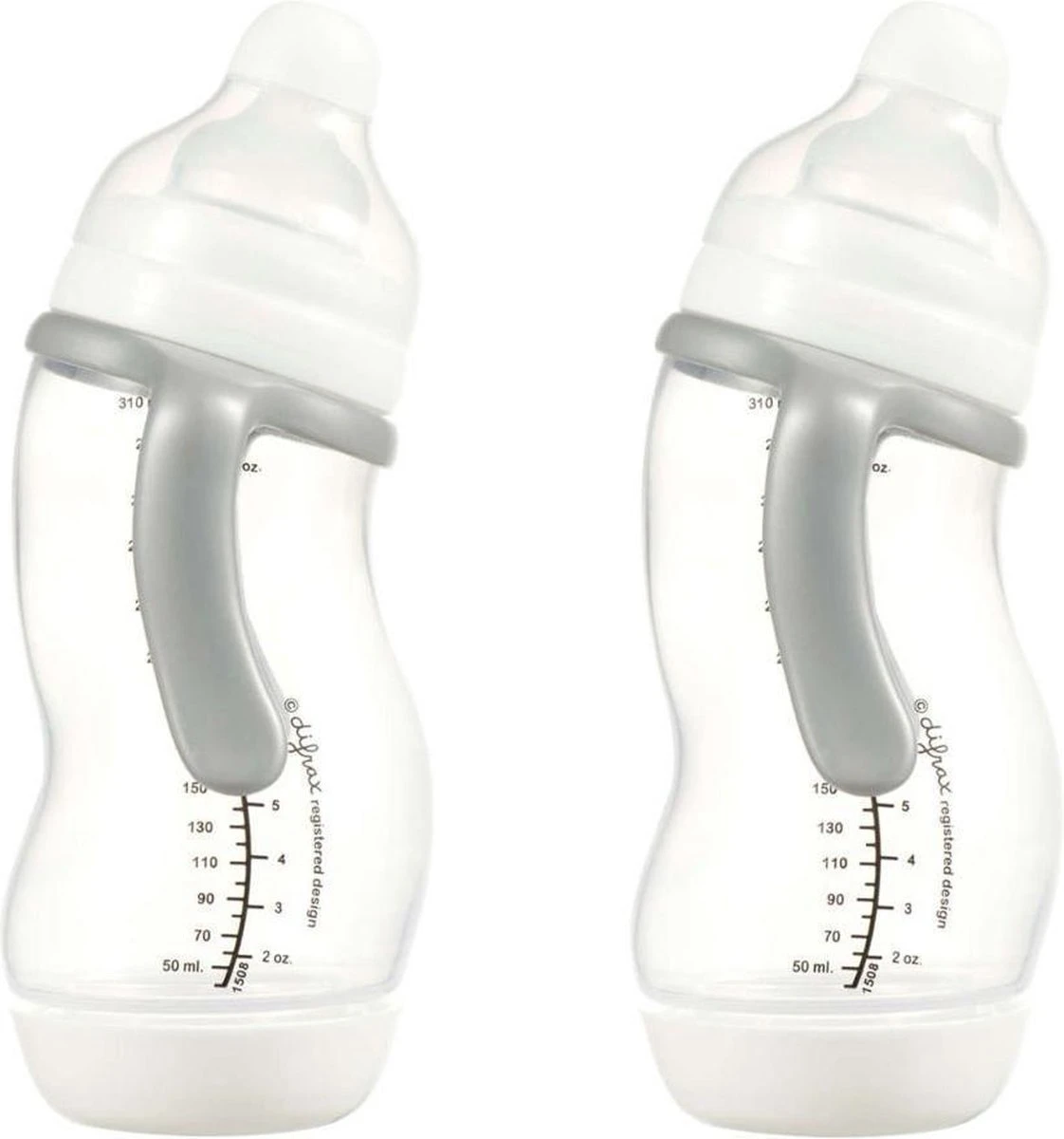 Difrax Anti-Colic Papfles XL Wide - 310 Ml - Wit/Transparant - 2 Stuks 3 Difrax Anti-Colic Papfles XL Wide - 310 Ml - Wit/Transparant - 2 Stuks