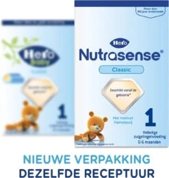 Hero Nutrasense Zuigelingenvoeding Classic 1 (0-6 Maanden) - Flesvoeding - Met Melkvet - Palmolie Vrij - 3 X 700gr (Voorheen Hero Baby Classic 1) -Zuigelingenvoeding 1142x1200 1