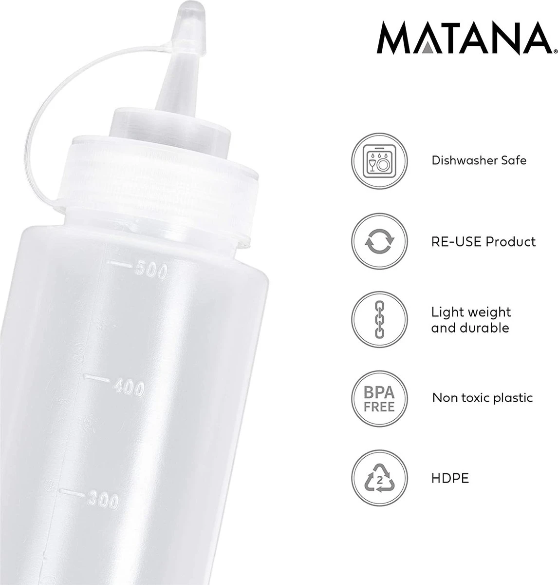 4 Stuks Knijpflessen Met Dop (500ml) - Sausdispenser Voor Ketchup, Sauzen, Olie, Dressings - Geen Lekkage, BPA-vrij 7 4 Stuks Knijpflessen Met Dop (500ml) - Sausdispenser Voor Ketchup, Sauzen, Olie, Dressings - Geen Lekkage, BPA-vrij - Afbeelding 5