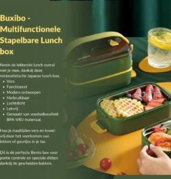 Buxibo - Multifunctionele Stapelbare Lunch Box - Bento Box - Lekvrije Voedsel Container Met Handvat - 4-Laags - Anti - Overflow - Geïsoleerde Maaltijd Box Voor Werk/Kantoor/School - Roestvrijstaal - Groen - 2800ML 31 Buxibo - Multifunctionele Stapelbare Lunch Box - Bento Box - Lekvrije Voedsel Container Met Handvat - 4-Laags - Anti - Overflow - Geïsoleerde Maaltijd Box Voor Werk/Kantoor/School - Roestvrijstaal - Groen - 2800ML -Zuigelingenvoeding 1146x1200 5