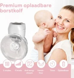 Oliva Babycare® Elektrische Borstkolf Handsfree - Draadloze Kolf - BPA-Vrij - Draagbaar Kolfapparaat - Luxe White & Baby Pink -Zuigelingenvoeding 1147x1200 4