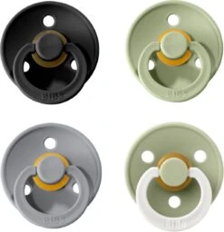 Bibs Fopspeen 18+ Maanden|Set 4 Stuks|Sage, Midnight Blue, Oker, Cloud| Maat 3 | T3