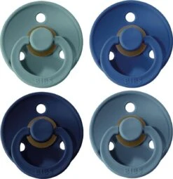 BIBS Fopspeen - Maat 2 (6-18 Maanden) - 4 Stuks - Island Sea, Deep Space, Petrol En Midnight Blue (blauw)