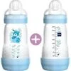 MAM 2x 260ml ANTI-COLIC ZUIGFLES Speen Vanaf 0 Jaar Blauw -Zuigelingenvoeding 1168x1200