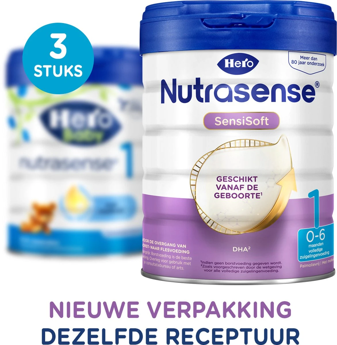 Hero Nutrasense SensiSoft Zuigelingenvoeding 1 - Flesvoeding Van 0 Tot 6 Maanden - 3 X 800 Gram - Met Melkvet - Palmolie Vrij 3 Hero Nutrasense SensiSoft Zuigelingenvoeding 1 - Flesvoeding Van 0 Tot 6 Maanden - 3 X 800 Gram - Met Melkvet - Palmolie Vrij