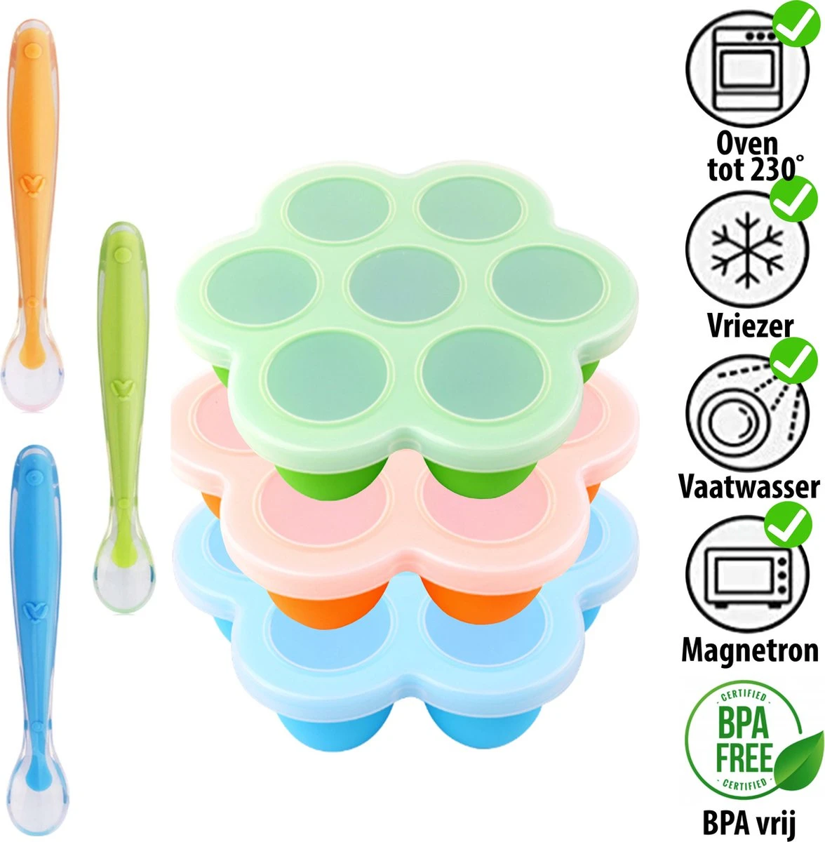 Multifunctionele Babyvoeding Bewaarbakjes Met Baby Lepeltjes - Set Van 6 - Bewaarbakje - Baby Voeding - Moedermelk Bewaren - Bewaren - BPA Vrij - Babyvoeding Diepvriesbakje - Ijslolly Vromen - Baby - Mini Cupcakes - Invriezen - Afsluiten - Magnetron 3 Multifunctionele Babyvoeding Bewaarbakjes Met Baby Lepeltjes - Set Van 6 - Bewaarbakje - Baby Voeding - Moedermelk Bewaren - Bewaren - BPA Vrij - Babyvoeding Diepvriesbakje - Ijslolly Vromen - Baby - Mini Cupcakes - Invriezen - Afsluiten - Magnetron