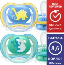 Philips Avent Ultra Air Fopspeen Blauw/Groen Dino/Koala 18m+ -Zuigelingenvoeding 1178x1200 2