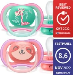 Philips Avent Ultra Air Fopspeen - 18m + - Roze/Groen Giraf/panda 25 Philips Avent Ultra Air Fopspeen - 18m + - Roze/Groen Giraf/panda -Zuigelingenvoeding 1178x1200