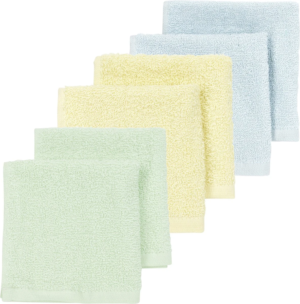 Meyco 6-pack Spuugdoekjes Badstof - 30x30 Cm - Soft Mint/Soft Yellow/Light Blue 3 Meyco 6-pack Spuugdoekjes Badstof - 30x30 Cm - Soft Mint/Soft Yellow/Light Blue