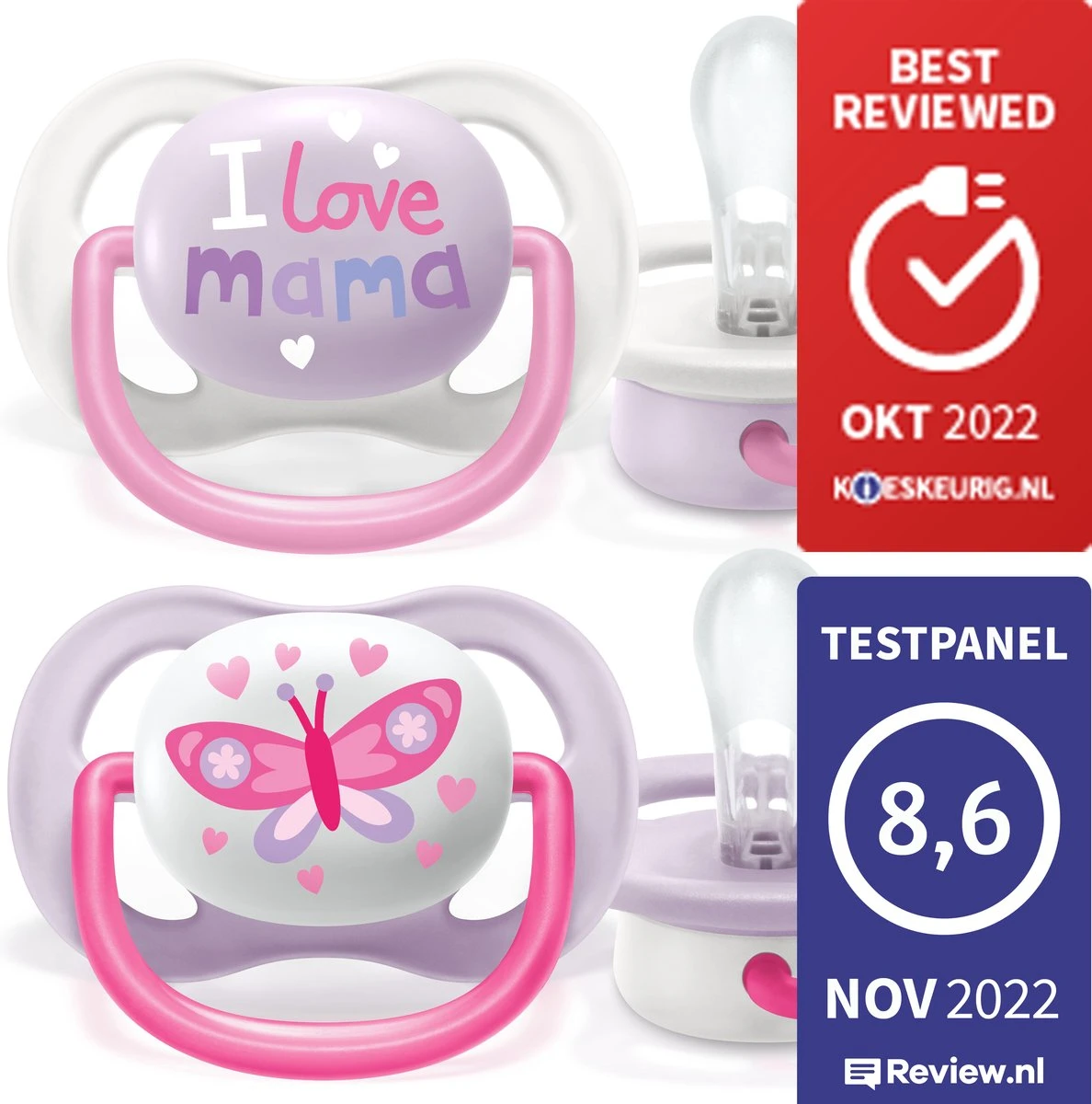 Philips Avent Ultra Air SCF080/02 - Fopspeen - 0-6 Maanden - 2 Stuks 4 Philips Avent Ultra Air SCF080/02 - Fopspeen - 0-6 Maanden - 2 Stuks - Afbeelding 2