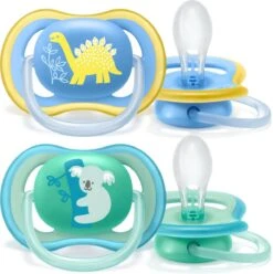 Philips Avent Ultra Air Fopspeen Blauw/Groen Dino/Koala 18m+