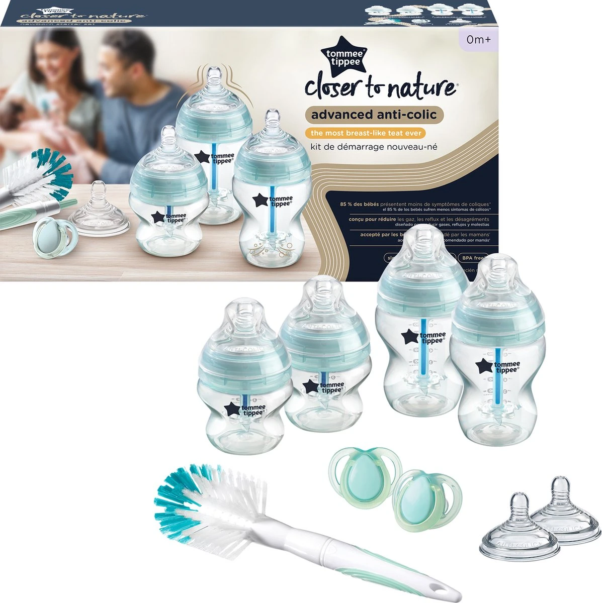 Tommee Tippee Anti-Koliek Babyflessen Startpakket Voor Pasgeborenen 4 Tommee Tippee Anti-Koliek Babyflessen Startpakket Voor Pasgeborenen - Afbeelding 2