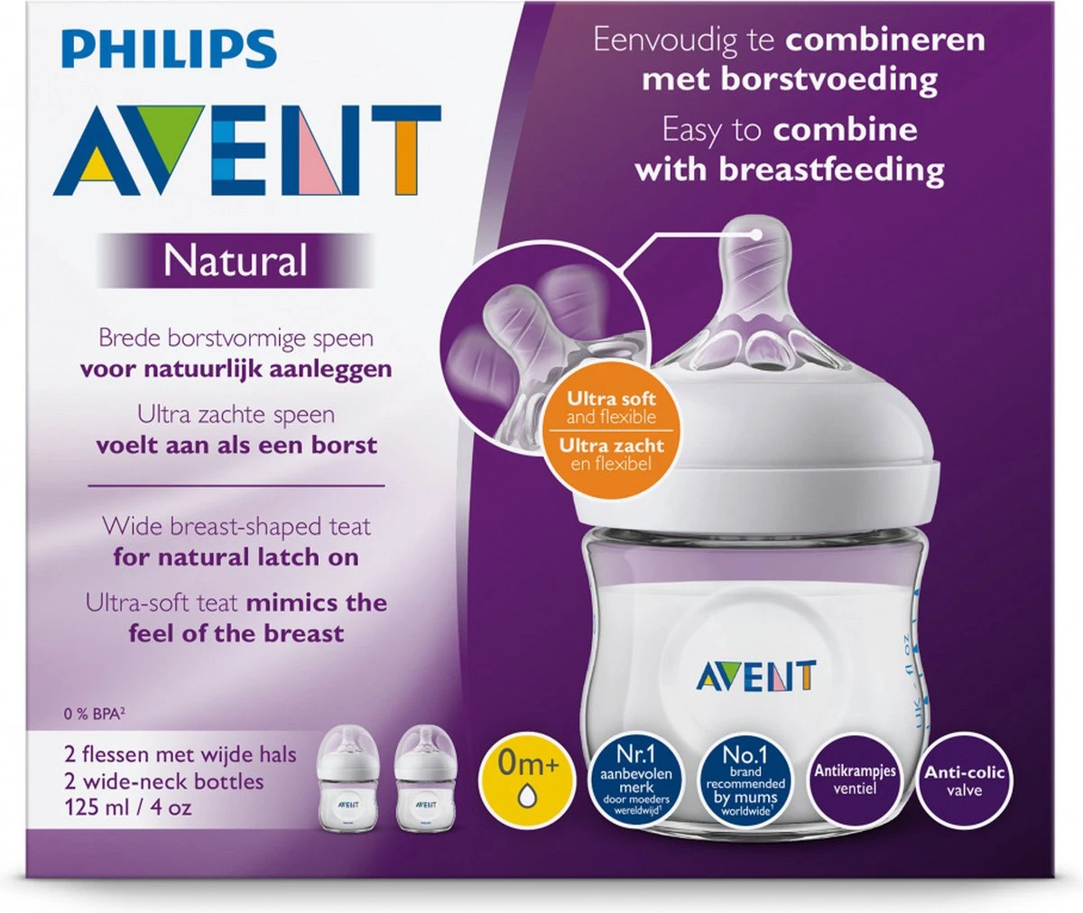 Philips Avent Natural Babyfles – SCF030/27 Babyfles (0m+) Voor Langzame Toevoer – 2 Stuks 15 Philips Avent Natural Babyfles – SCF030/27 Babyfles (0m+) Voor Langzame Toevoer – 2 Stuks - Afbeelding 13