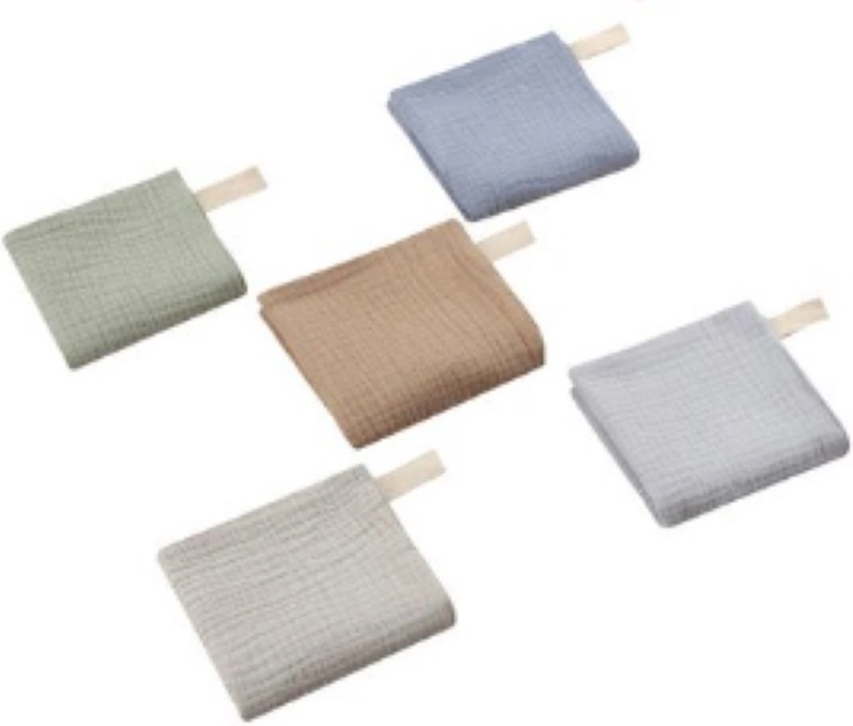 Lalieloe Spuugdoekjes - Monddoekjes - Blauw - Met Lusje - 23 X 23 Cm 5 Lalieloe Spuugdoekjes - Monddoekjes - Blauw - Met Lusje - 23 X 23 Cm - Afbeelding 3