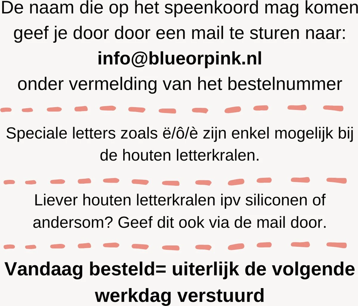 Merkloos Blue Or Pink - Speenkoord Met Naam- Neutraal- Creme Bruin- Unisex- Speenketting 4 Merkloos Blue Or Pink - Speenkoord Met Naam- Neutraal- Creme Bruin- Unisex- Speenketting - Afbeelding 2