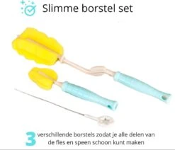 Flessen Droogrek Inclusief Borstelset - Afdruiprek Babyflessen Met Flessenborstels - Flessendroogrek Met Lekbak - Mint -Zuigelingenvoeding 1200x1029 2