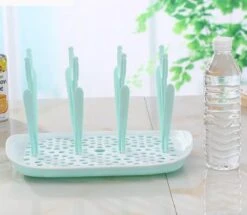 Flessen Droogrek Inclusief Borstelset - Afdruiprek Babyflessen Met Flessenborstels - Flessendroogrek Met Lekbak - Mint -Zuigelingenvoeding 1200x1046 1