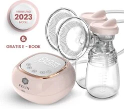 Felin Borstkolf - Dubbele Elektrische Kolf - Oplaadbare Accu - Inclusief 2x180 Ml Babyfles, Speen & E-Book