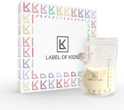 Label Of Kids - Moedermelk Bewaarzakjes - Borstvoeding Bewaarzakje - Met Schenktuit - 200 Ml - BPA Vrij - 120 Stuks - Zoogcompressen -Zuigelingenvoeding 1200x1064