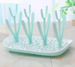 Flessen Droogrek Inclusief Borstelset - Afdruiprek Babyflessen Met Flessenborstels - Flessendroogrek Met Lekbak - Mint -Zuigelingenvoeding 1200x1070