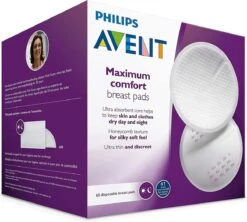 Philips Avent Borstkompressen - 60 Stuks - Extra Dun En Absorberend - Lekvrij - Ademende Buitenlaag - Honingraatbovenlaag - 2 Plakstrips - Afzonderlijk Verpakt - SCF254/61 -Zuigelingenvoeding 1200x1080