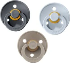 BIBS Fopspenen Maat 3 | Set Van 3 Stuks| Iron, Dark Oak, Baby Blue|18+ Maanden Dreumes