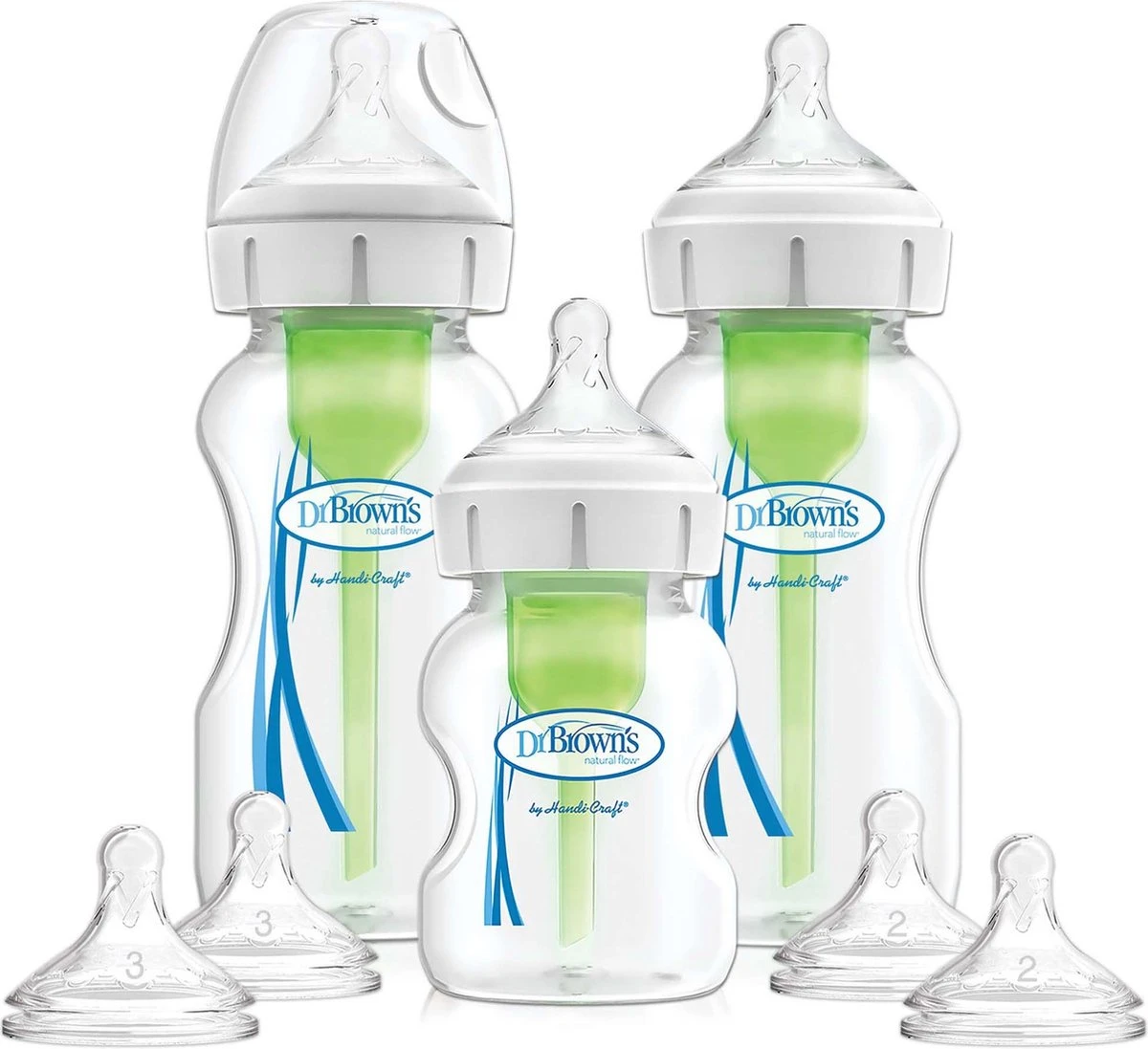 Dr. Brown's Options+ Anti-colic Bottle Startpakket Flessen - Brede Hals Flessen - 3 Stuks 3 Dr. Brown's Options+ Anti-colic Bottle Startpakket Flessen - Brede Hals Flessen - 3 Stuks