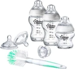 Tommee Tippee Closer To Nature - Glazen Flessen Starterpakket Voor Pasgeboren Baby's - Tepelspenen Met Anti-koliek Ventiel - Gemengde Maten - Doorzichtig - Groente -Zuigelingenvoeding 1200x1098 1