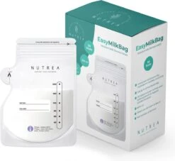 Nutrea – 50 Stuks – Moedermelk Bewaarzakjes Met Schenktuit – 200 Ml – Borstvoeding Bewaarzakje