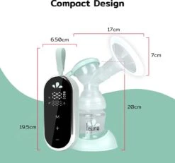 Leuna Comfort - Elektrische Borstkolf - Dubbele Borstkolf - Oplaadbare Accu - Gemakkelijk Schoonmaken - Stille Kolf - Kolfapparaat - Borstkolf - Borstkolven - Kolf - Licht Paars -Zuigelingenvoeding 1200x1123 1