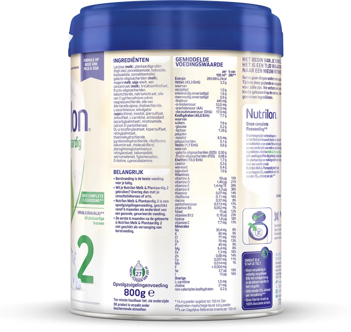 Nutrilon Melk & Plantaardig 2 - Opvolgzuigelingenvoeding 6-12 Maanden - 800 Gram 8 Nutrilon Melk & Plantaardig 2 - Opvolgzuigelingenvoeding 6-12 Maanden - 800 Gram - Afbeelding 6