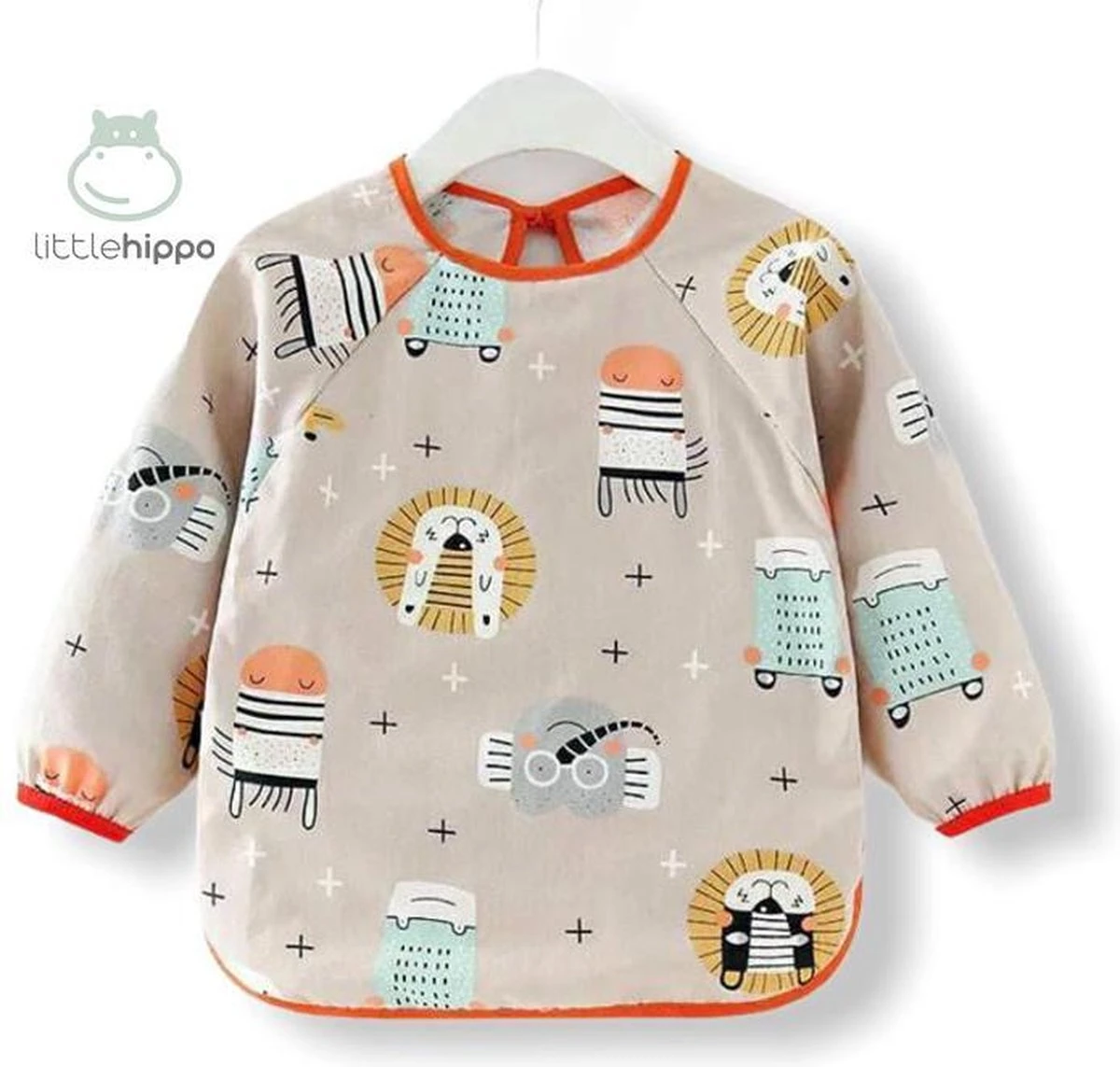 Kinderschort 'Zoo' Lange Mouwen - Slab Met Mouwen - Slabbetje Little Hippo - Waterafstotend - Knutselen - Kliederschort - 3 Tot 5 Jaar 3 Kinderschort 'Zoo' Lange Mouwen - Slab Met Mouwen - Slabbetje Little Hippo - Waterafstotend - Knutselen - Kliederschort - 3 Tot 5 Jaar
