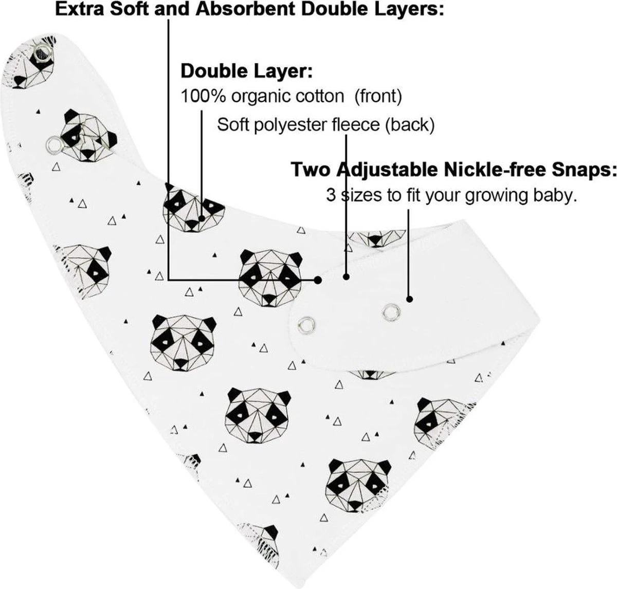 6 Stuks Bandana Slabbetjes Met Fleece Laag - Baby Blauw Groen Grijs 4 6 Stuks Bandana Slabbetjes Met Fleece Laag - Baby Blauw Groen Grijs - Afbeelding 2