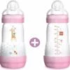 MAM 2x 260ml ANTI-COLIC ZUIGFLES Speen Vanaf 0 Jaar Roze -Zuigelingenvoeding 1200x1147 1
