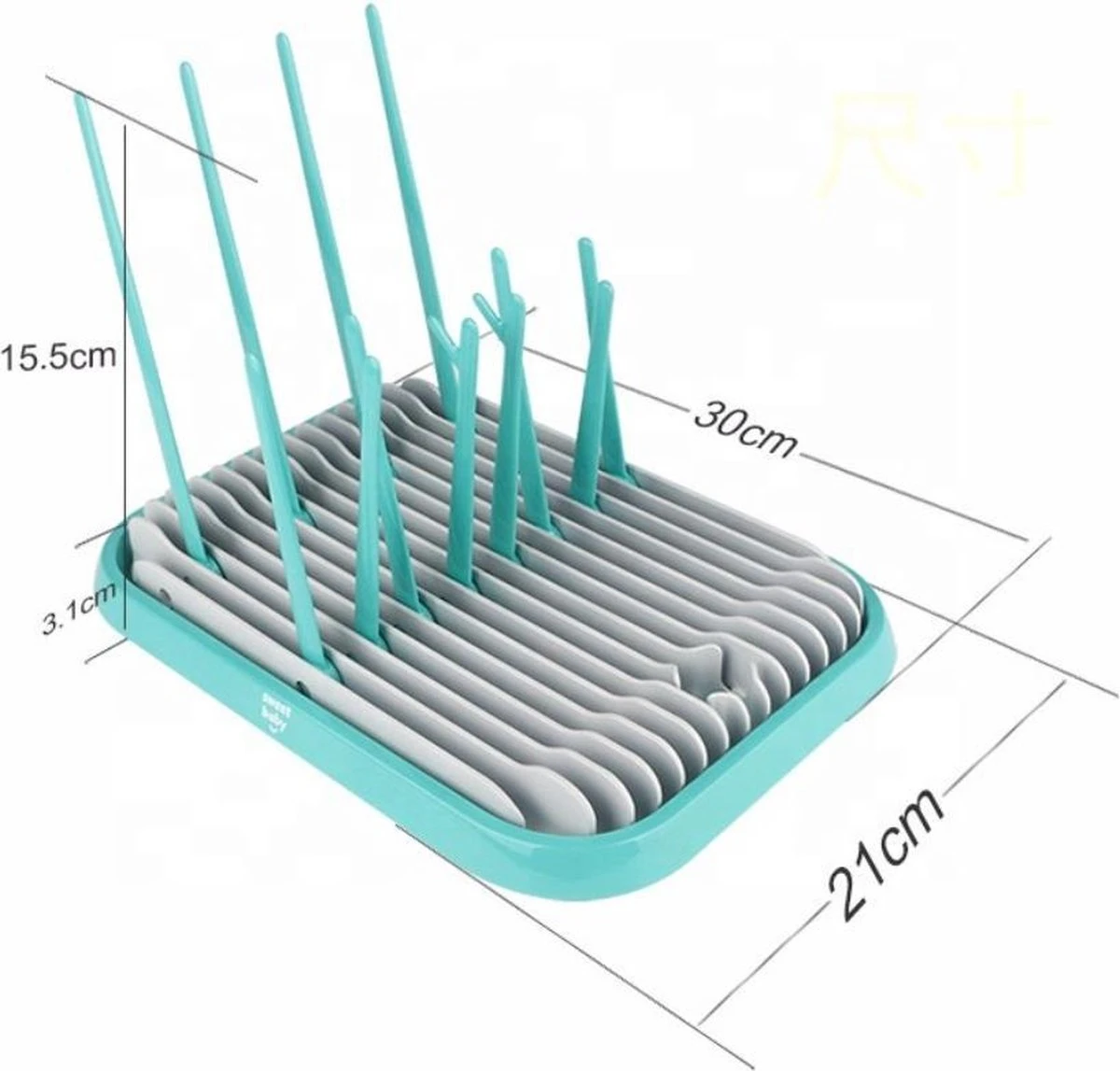 Nevi Afdruiprek Met Lekbak - Afdruipmat Voor 10 Flessen - Opvouwbaar Droogrek Babyfles - Inclusief Afwasborstel 12 Nevi Afdruiprek Met Lekbak - Afdruipmat Voor 10 Flessen - Opvouwbaar Droogrek Babyfles - Inclusief Afwasborstel - Afbeelding 10