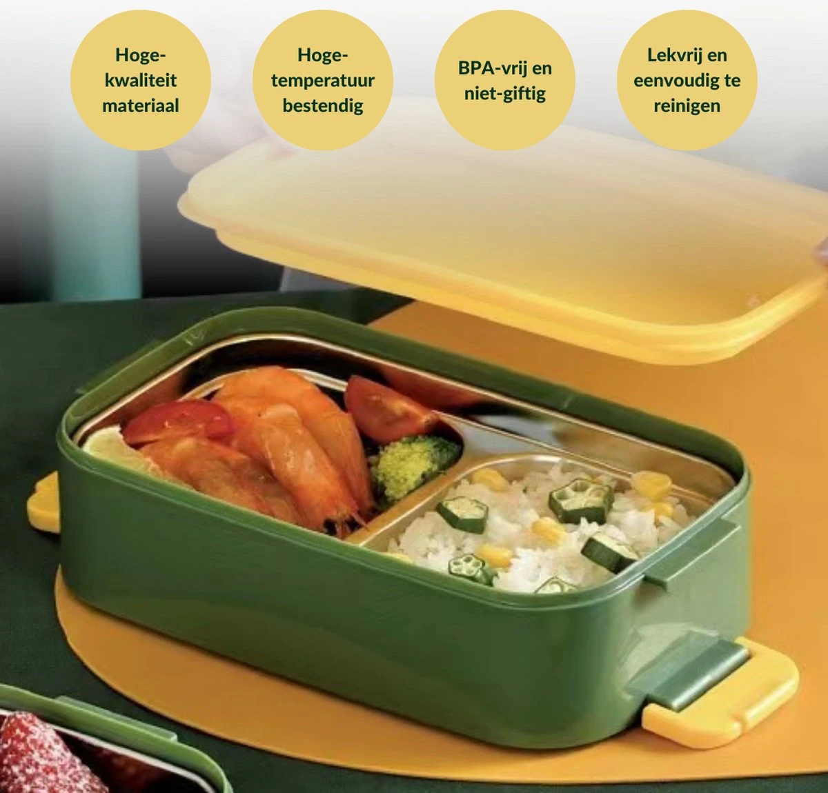 Buxibo - Multifunctionele Stapelbare Lunch Box - Bento Box - Lekvrije Voedsel Container Met Handvat - 4-Laags - Anti - Overflow - Geïsoleerde Maaltijd Box Voor Werk/Kantoor/School - Roestvrijstaal - Groen - 2800ML 17 Buxibo - Multifunctionele Stapelbare Lunch Box - Bento Box - Lekvrije Voedsel Container Met Handvat - 4-Laags - Anti - Overflow - Geïsoleerde Maaltijd Box Voor Werk/Kantoor/School - Roestvrijstaal - Groen - 2800ML - Afbeelding 15