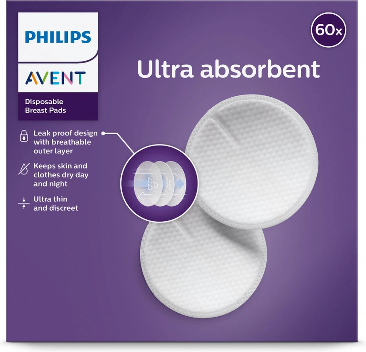 Philips Avent Wegwerp Borstkompressen - 60 Stuks 12 Philips Avent Wegwerp Borstkompressen - 60 Stuks - Afbeelding 10