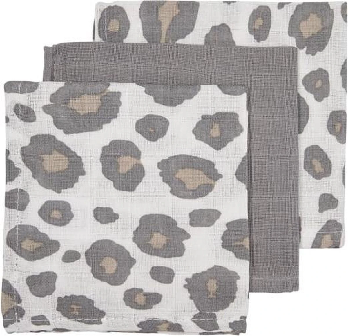 Meyco Hydrofiel Spuugdoekjes 3-pack Panter - Neutral 3 Meyco Hydrofiel Spuugdoekjes 3-pack Panter - Neutral