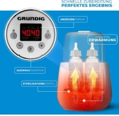 Grundig Flessenwarmer - Dubbele Flesverwarmer - 200W - Ruimte Voor 2 Babyflessen - Verwarmen, Ontdooien En Steriliseren - Incl. Stoomkap - Wit -Zuigelingenvoeding 1200x1162 2